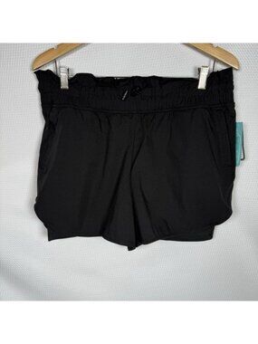 NWT MTA Sport Women's Black Layered Athletic Running Shorts Size Large
